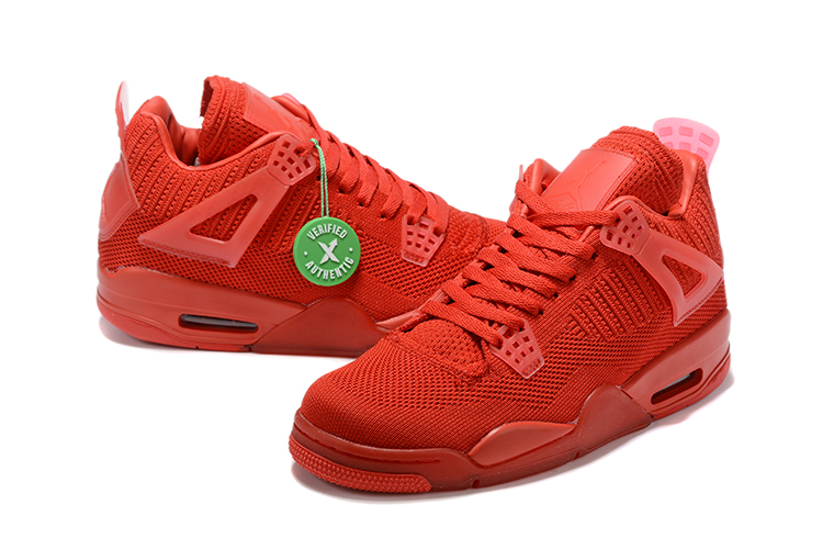 2019 Jordan 4 Retro Knit Red Shoes